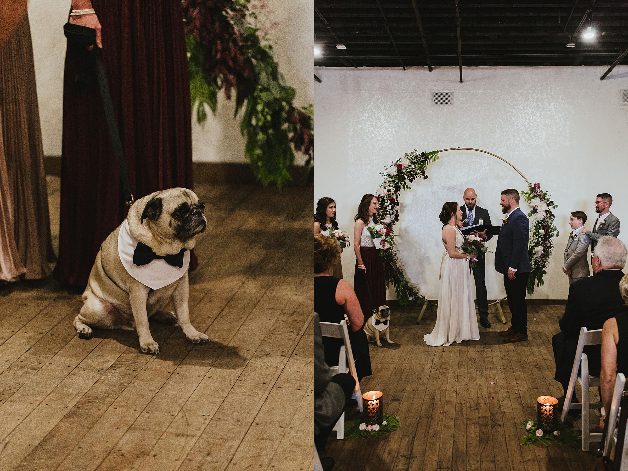 Omaha Wedding; Ceremony at Vintage Ballroom in the Old Market; Florals by One & Only; Photographed by Juliana Montane Photography