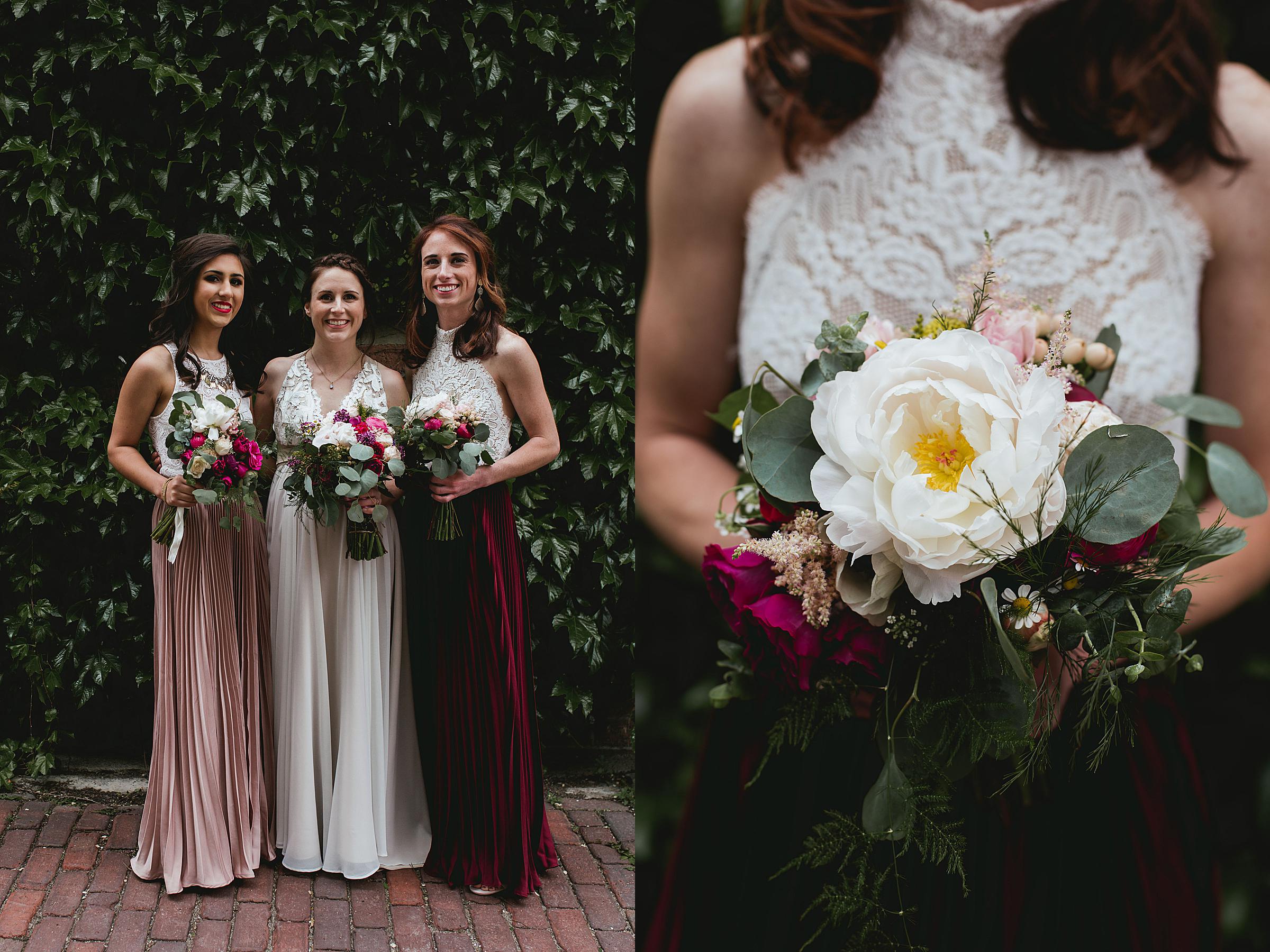 Omaha Wedding; Bridal Party in the Old Market; Florals by One & Only; Photographed by Juliana Montane Photography