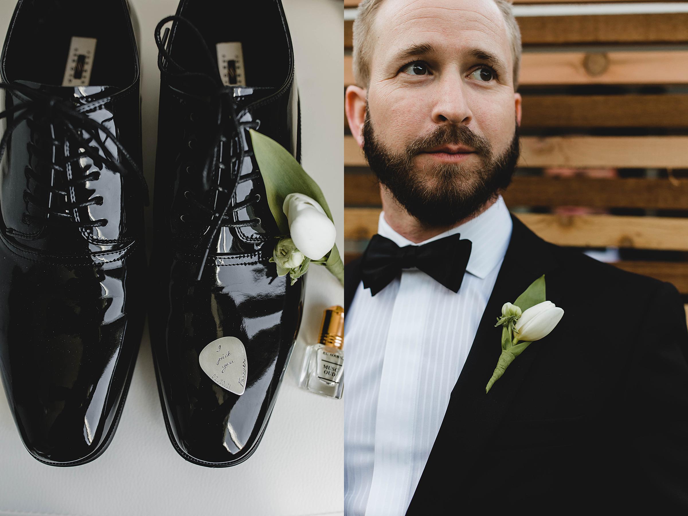 groom wedding details, wedding boutonnière, groom getting ready at Ritz Carlton Sarasota, sarasota wedding photographer 