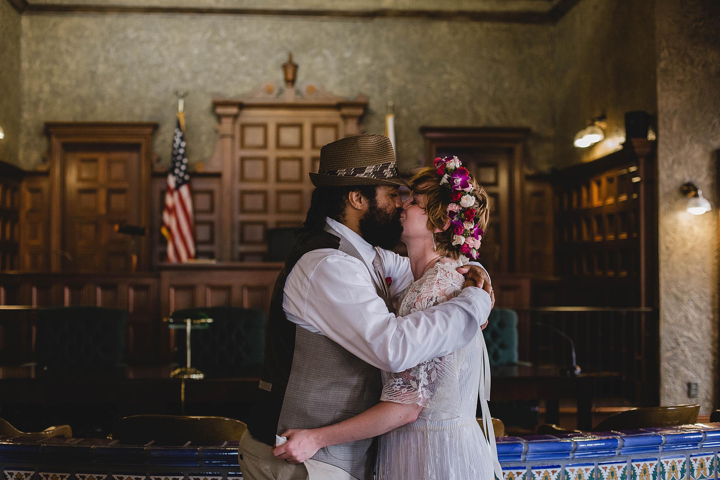 Bride and groom at sarasota courthouse wedding