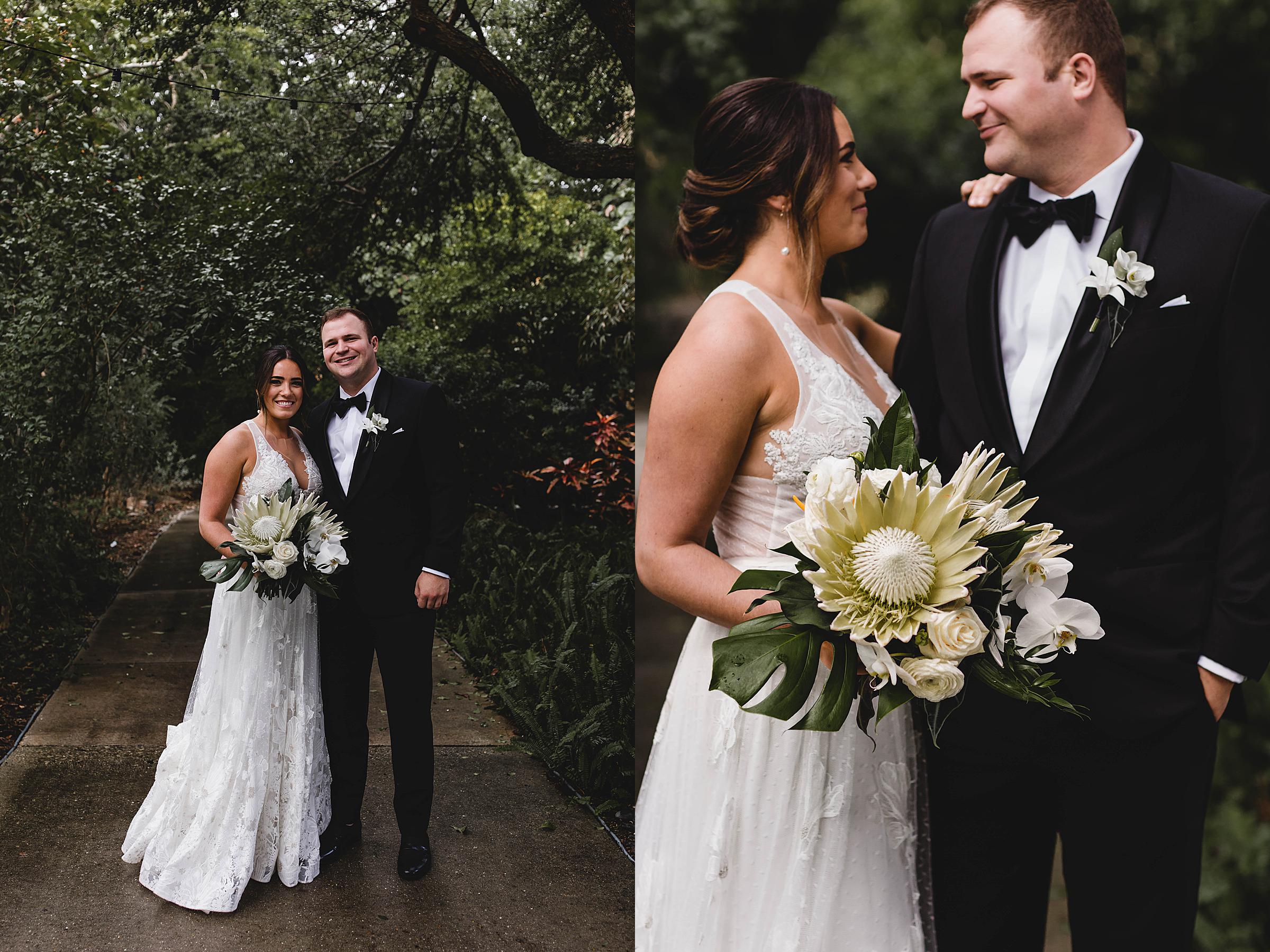 bride and groom portraits at marie selby botanical gardens wedding