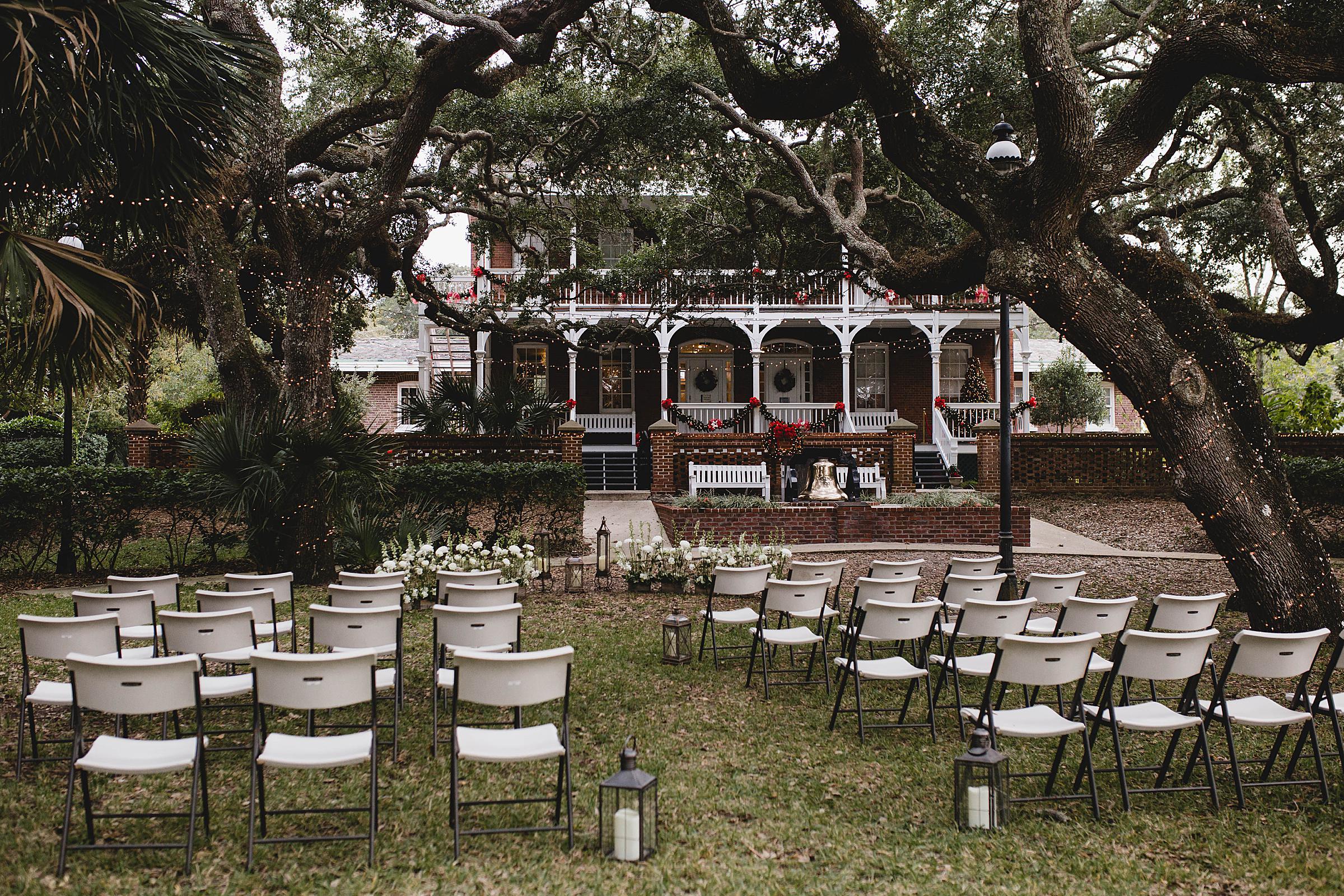 ceremony setup at the lighthouse in st. augustine florida