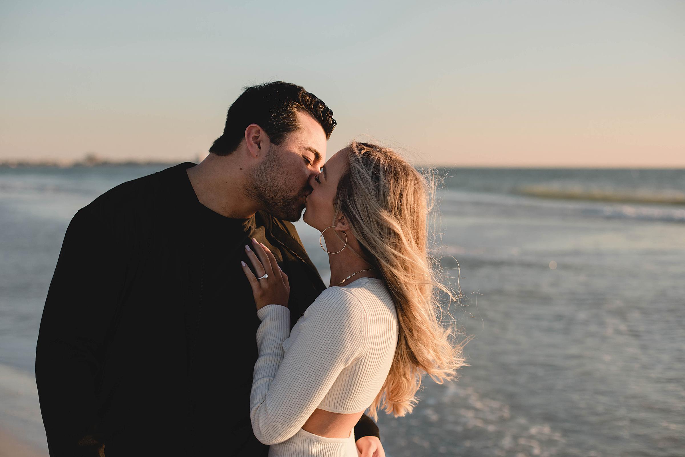 lido beach engagement photos after surprise proposal