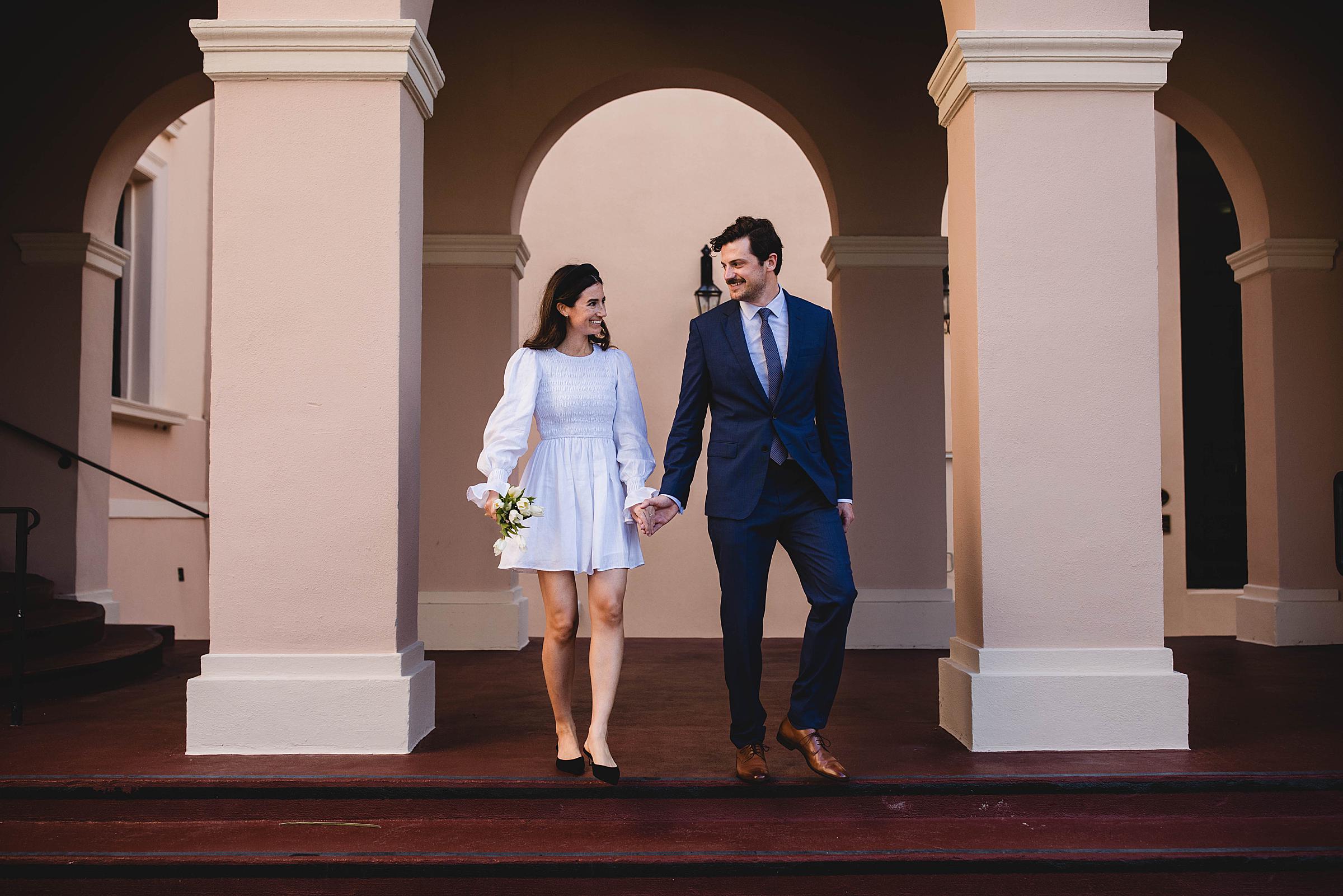 Couple eloping at the Sarasota Courthouse