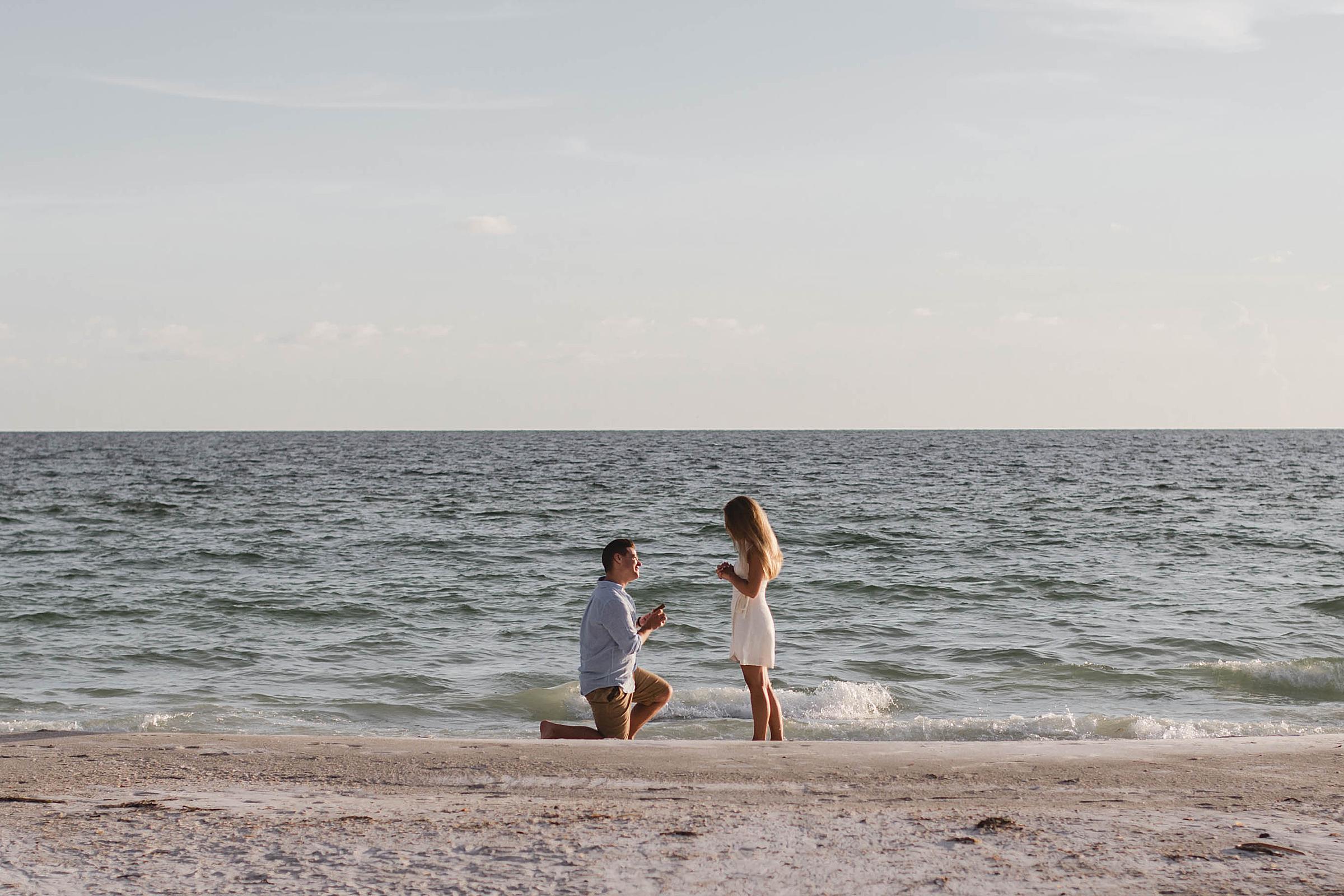 surprise proposal on Longboat Key, Florida