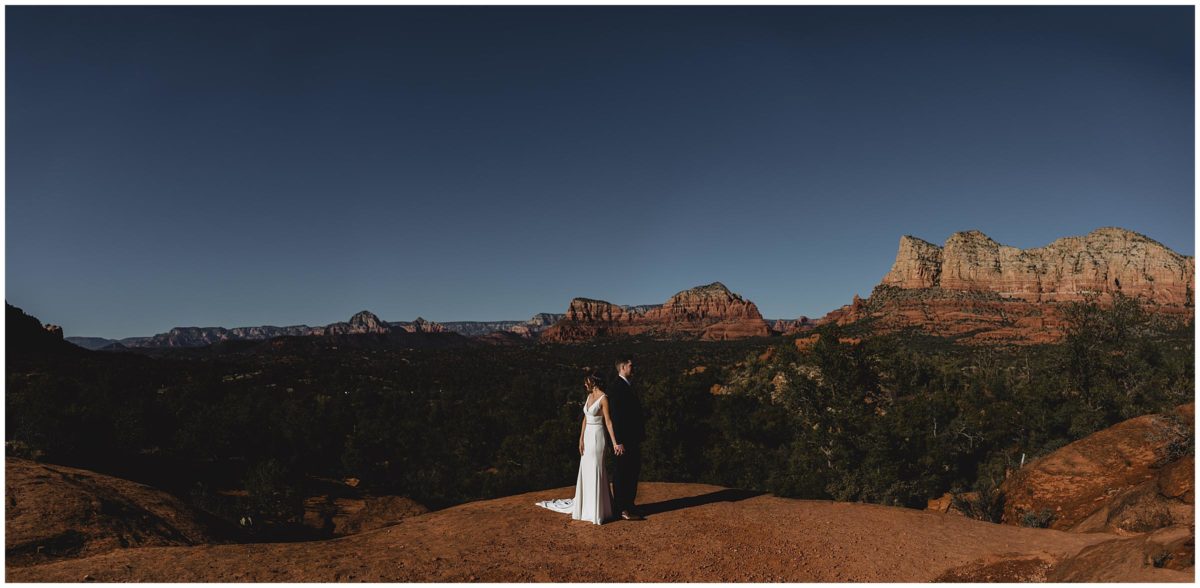 bride and groom photos at Bell Rock in sedona arizona, destination wedding in sedona, destination wedding photographer, juliana montane