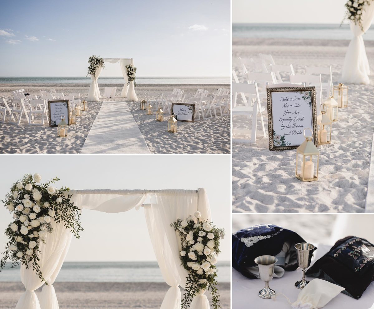 ceremony setup on the beach at the longboat key club, longboat key wedding, juliana montane photography