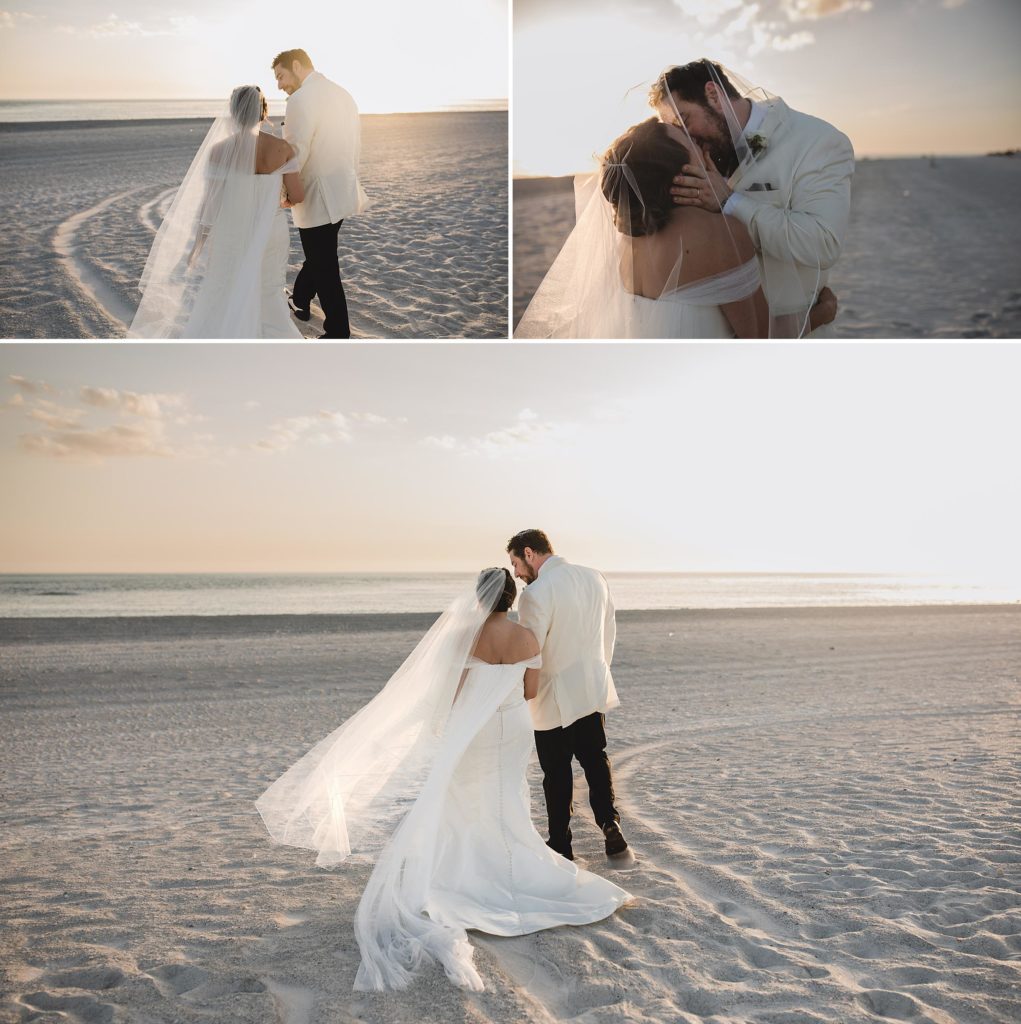 new york times published bride and groom photos on the beach at the longboat key club