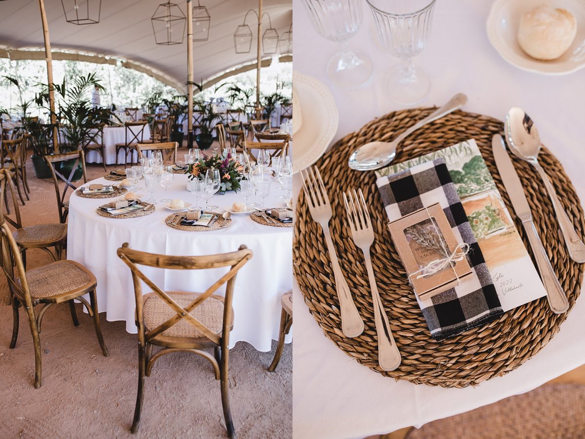 reception table details at ceremony setup at destination wedding in córdoba spain photographed by juliana montane photography