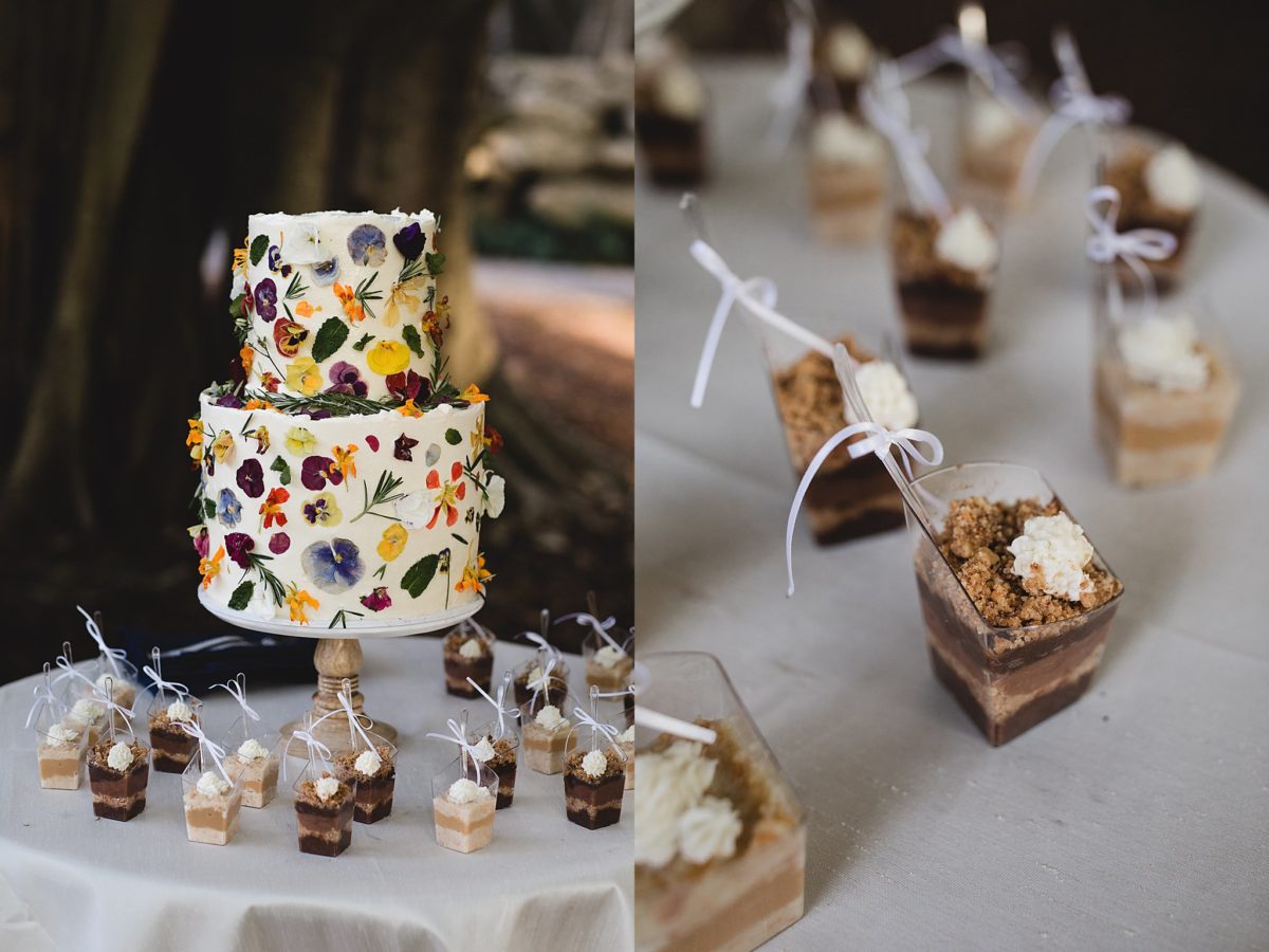 Cake and desserts at marie selby gardens wedding in sarasota florida