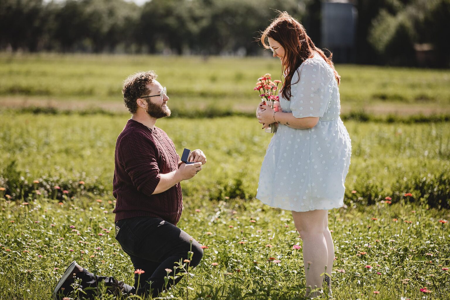 Surprise Proposal at Hunsader Farm in Bradenton, FL. Photographed by Juliana Montane Photography.