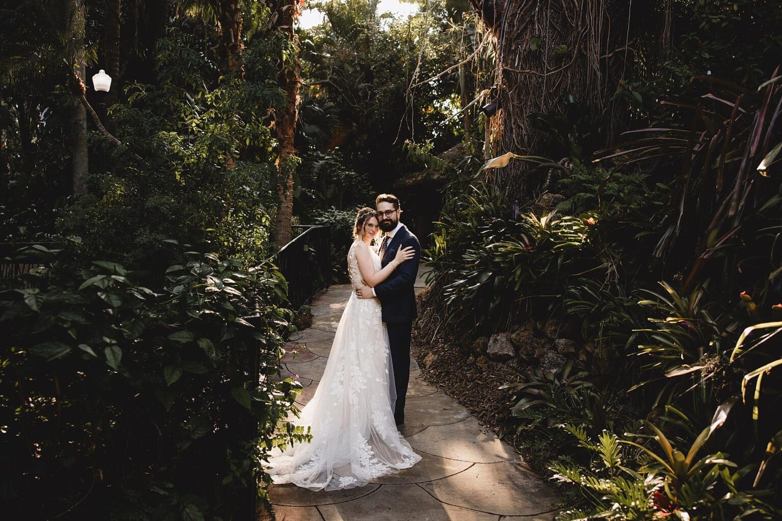 Bride & Groom portrait  at a Sunken Gardens Wedding in St. Petersburg, FL photographed by Juliana Montane Photography