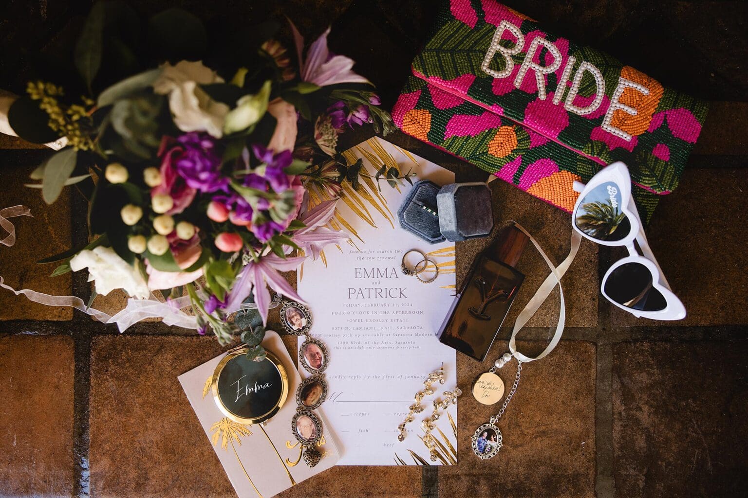 Bridal details at Powel Crosley Mansion wedding in Sarasota, FL photographed by Juliana Montane Photography